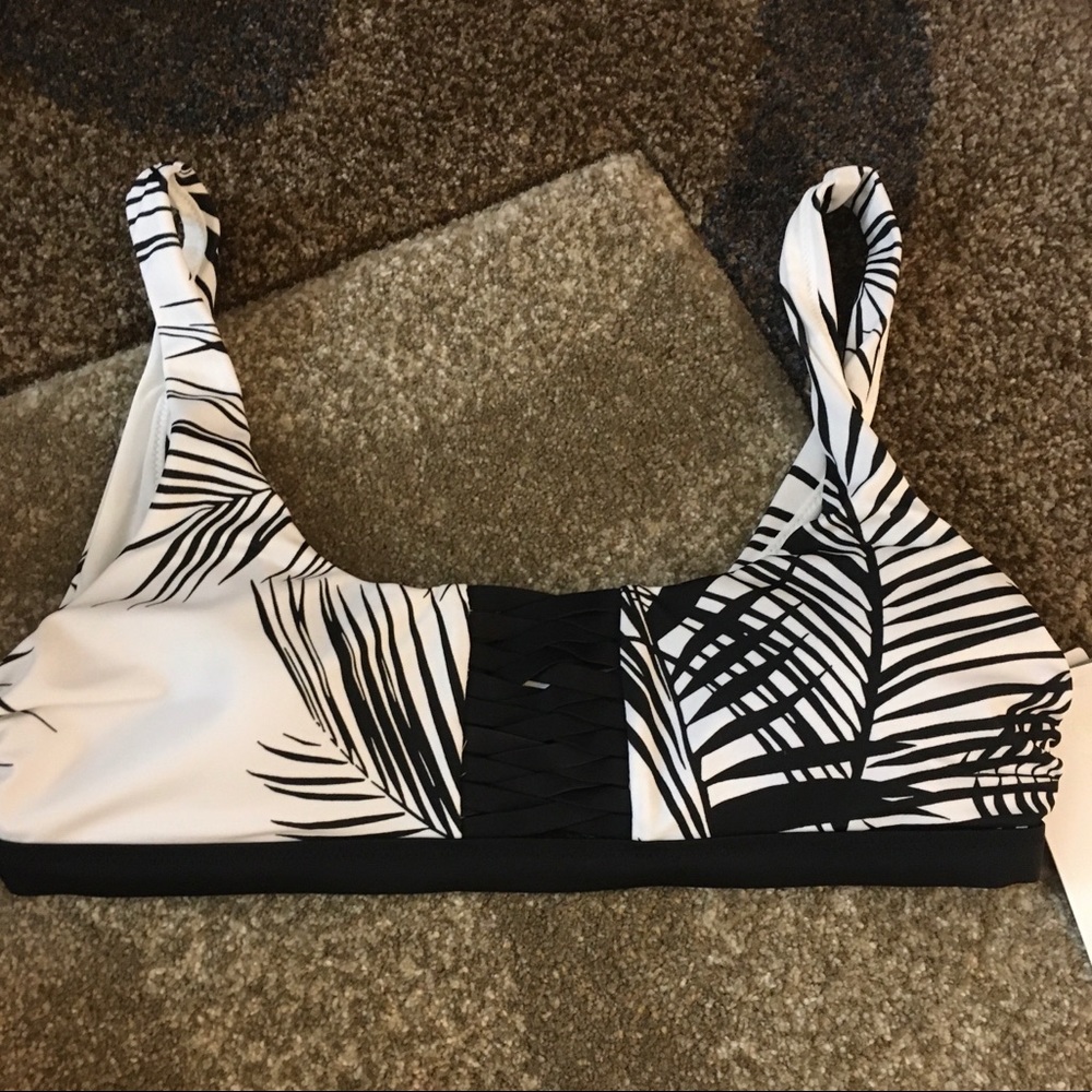 Athleta Adriata Retro Palm bikini top.